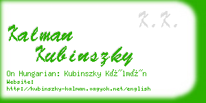 kalman kubinszky business card